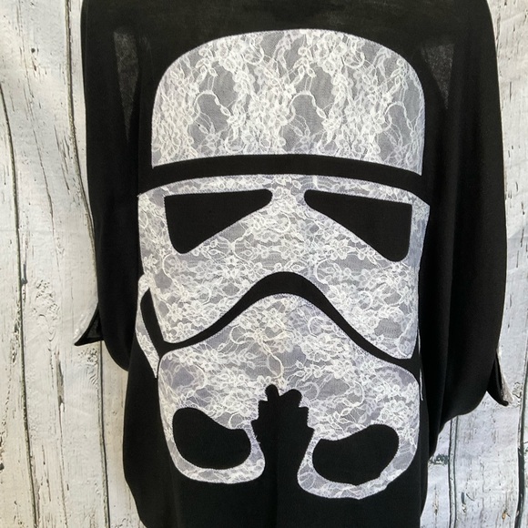 ⚜️HP⚜️ WeLoveFine x Star Wars Lace Stormtrooper Dolman Open Front Cardigan Med - Picture 2 of 4